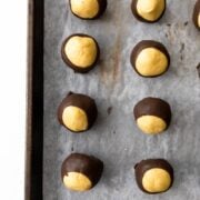 buckeyes on a baking tray