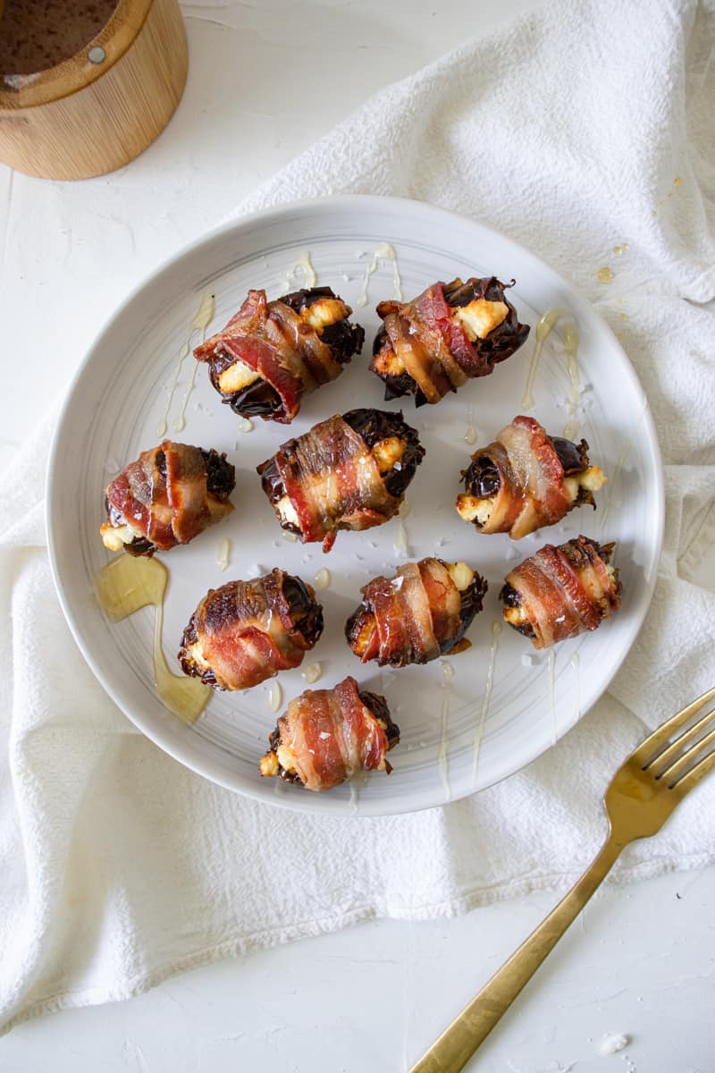 Goat Cheese Stuffed Dates Wrapped in Bacon - Fueling a Southern Soul