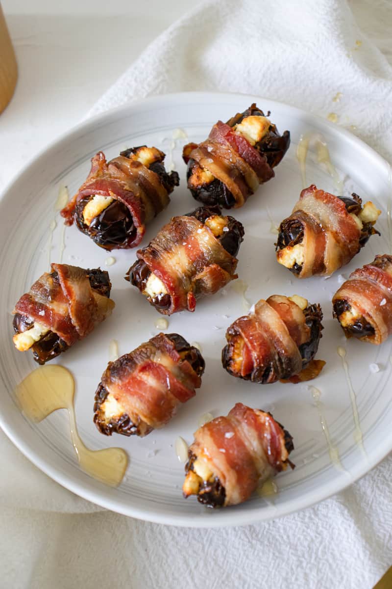 Goat Cheese Stuffed Dates Wrapped in Bacon - Fueling a Southern Soul