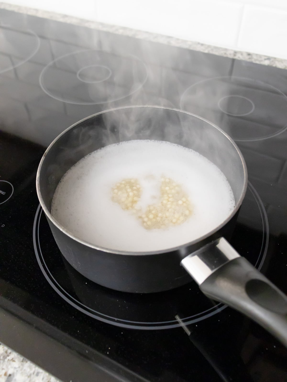 cooking couscous on the stove