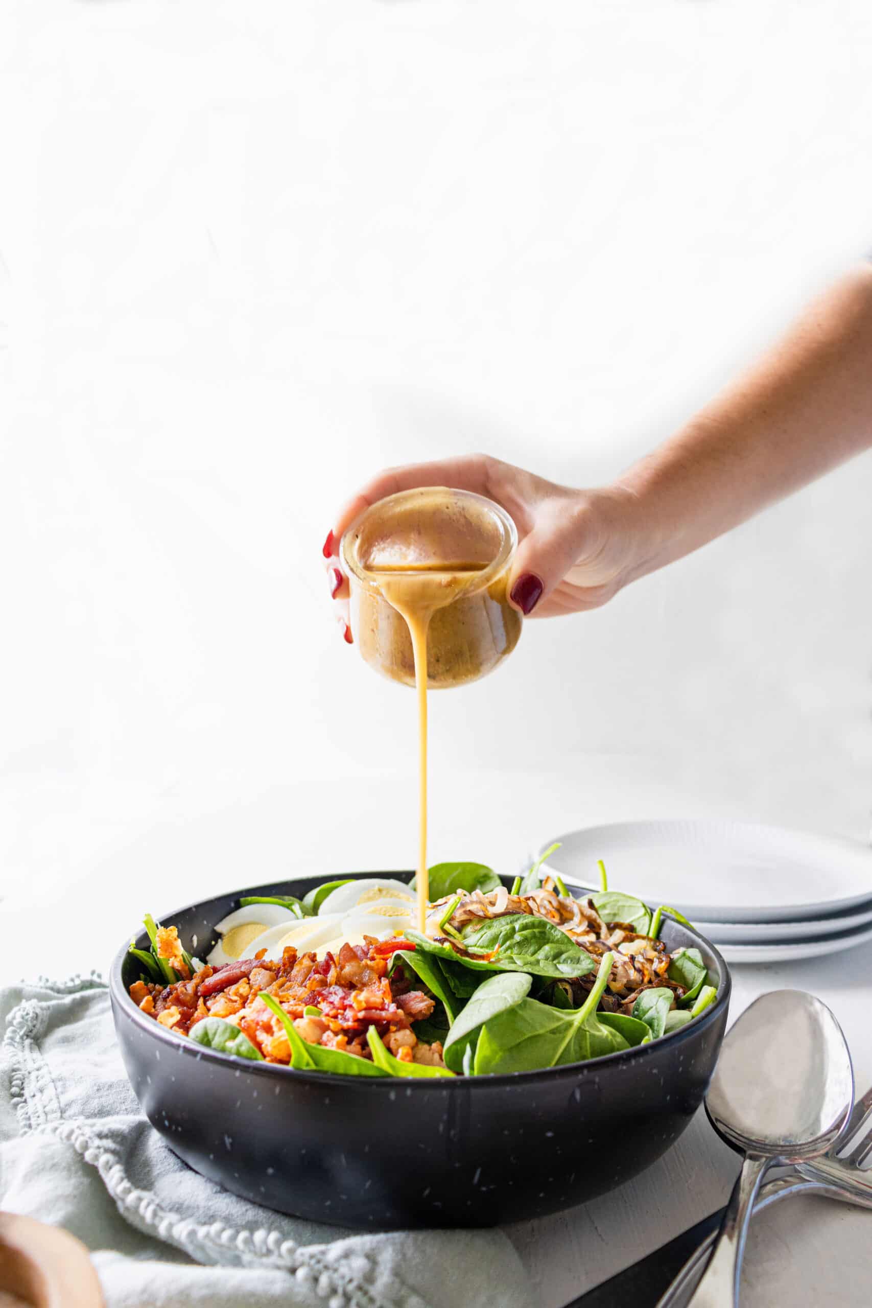 Spinach Salad with Hot BaconHoney Mustard Dressing Fueling a
