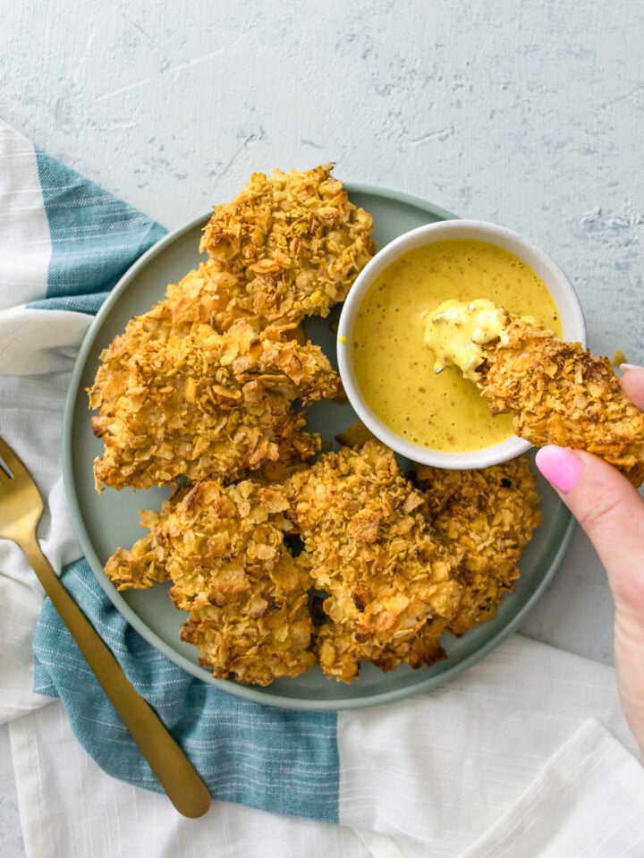 Baked Crunchy Cornflake Chicken Tenders Fueling a Southern Soul