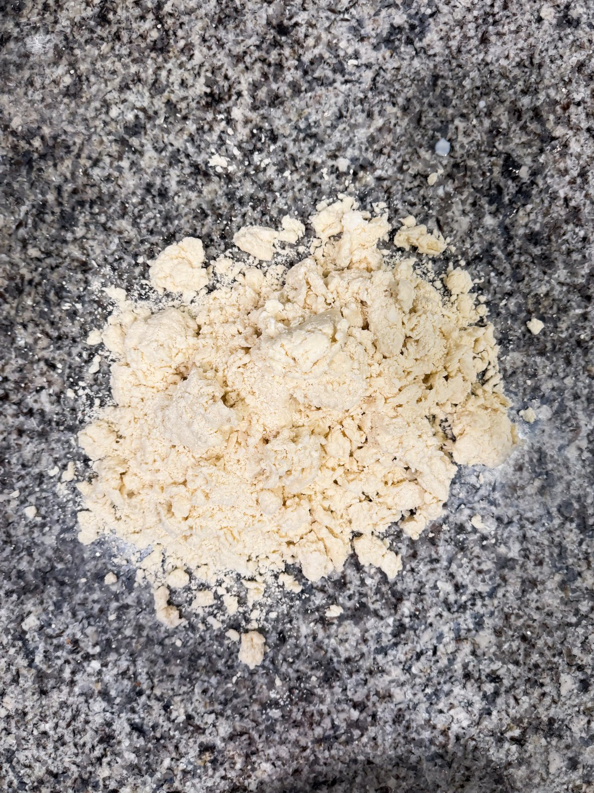 pie crust dough on a floured counter top. 